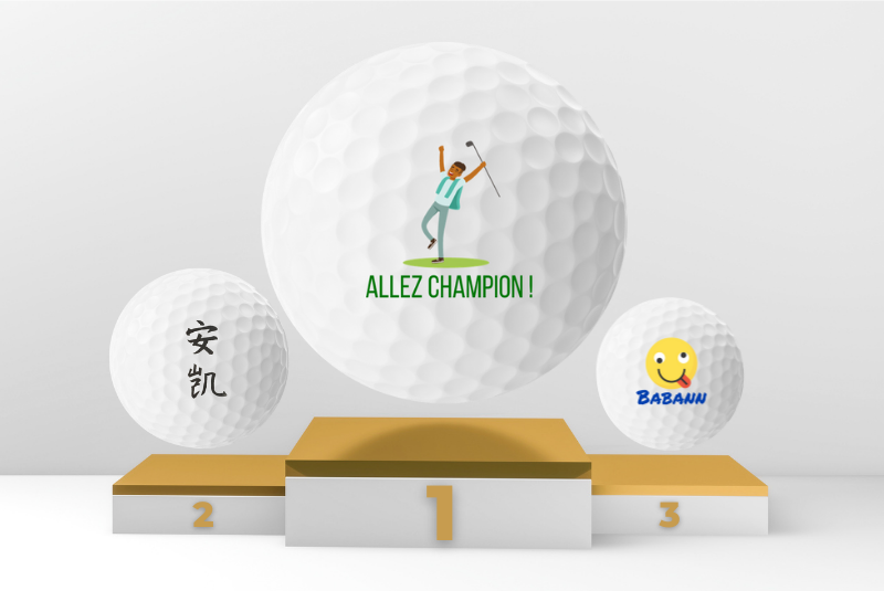 Balles de golf avec illustrations