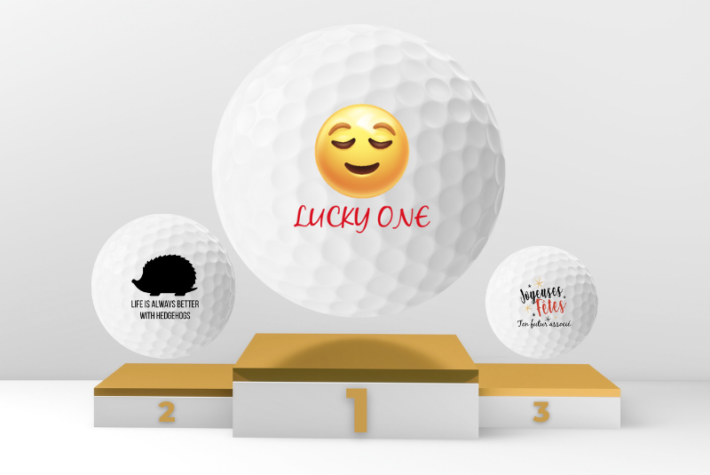 Balle de golf avec smiley émoticones emoji