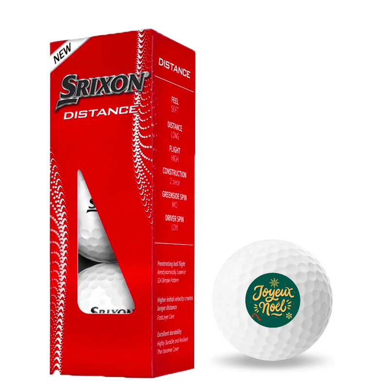 SRIXON Distance - Personnalisation Noël - Étui de 3 balles