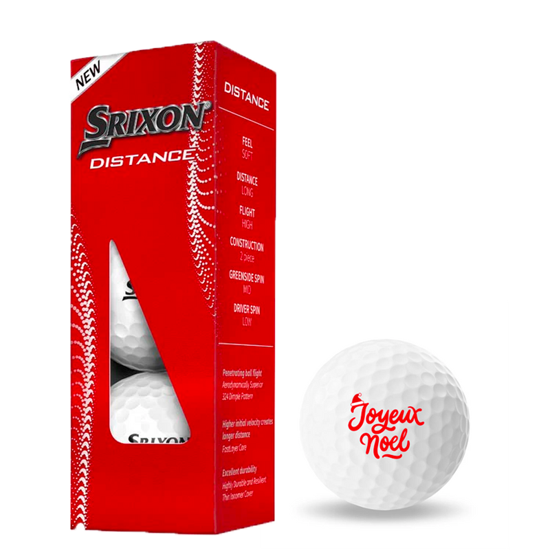 SRIXON Distance - Personnalisation Noël - Étui de 3 balles