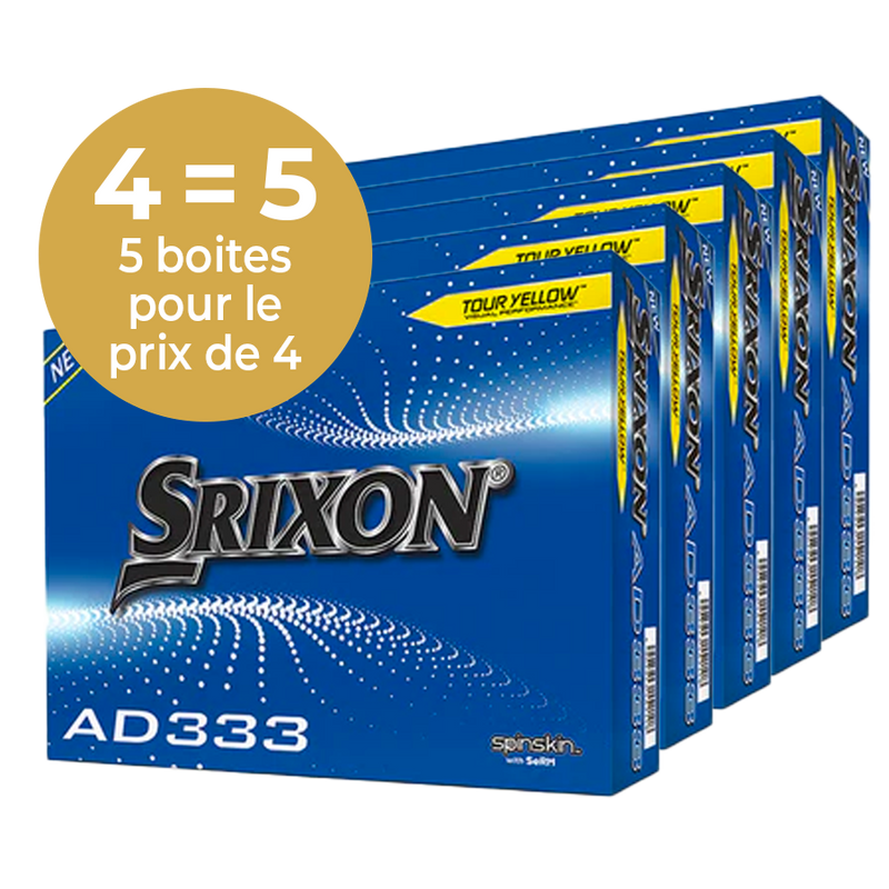 SRIXON AD333 jaunes - Pack de 5 Boîtes - Offre Spéciale 4=5 (1 boite Offerte)