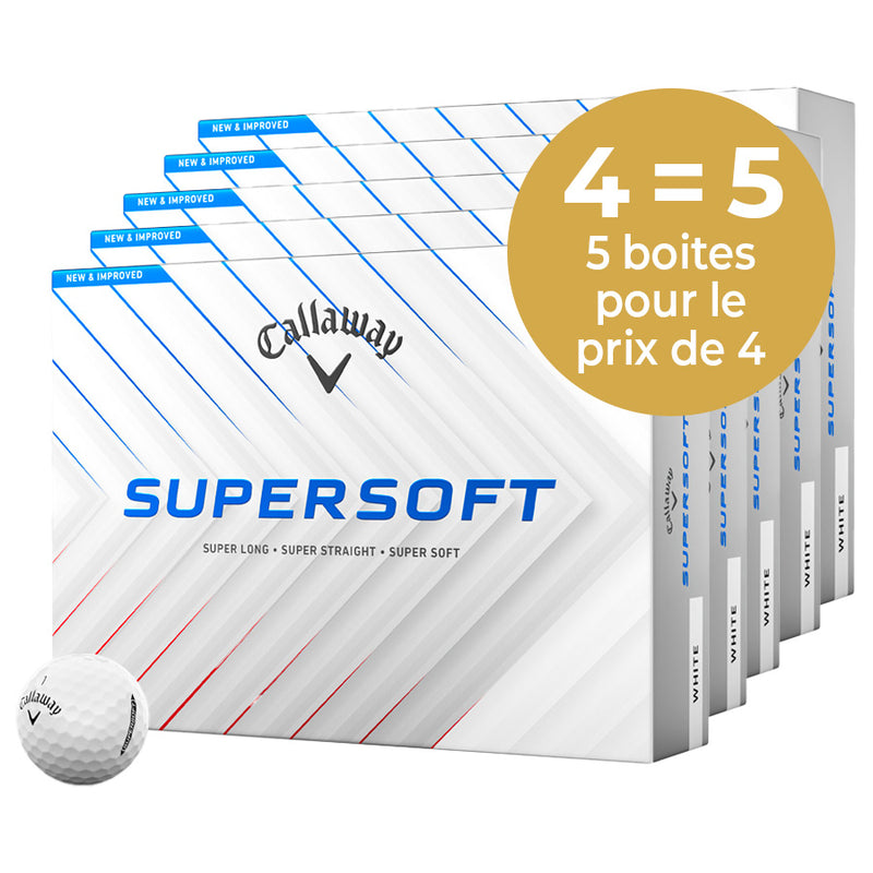 CALLAWAY Supersoft 2025 - Pack de 5 boites - Offre Spéciale 4=5 (1 boite offerte)