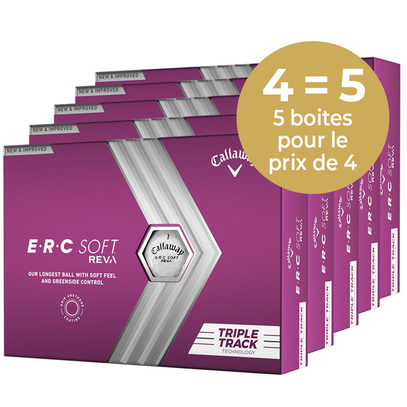 CALLAWAY ERC Soft REVA 23 Triple Track - Pack de 5 Boîtes 4=5 (1 Offerte)