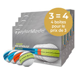 TAYLORMADE Tour Response Stripe Multicolor 2025  -  Pack de 4 boîtes - Offre Spéciale 3=4 (1 boite Offerte)