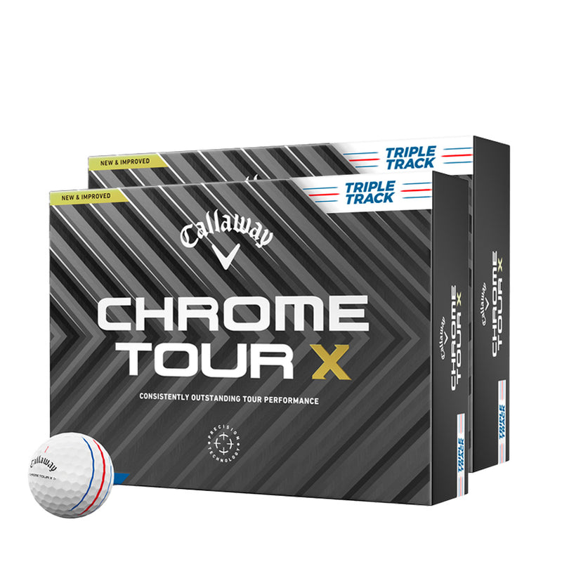 CALLAWAY Chrome Tour X 24 Triple Track personnalisées - Offre Spéciale - Pack de 2 Boîtes