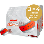 TAYLORMADE Tour Response Stripe Orange  -  Pack de 4 boîtes - Offre Spéciale 3=4 (1 boite Offerte)