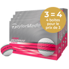 TAYLORMADE Tour Response Stripe Rose 2025  -  Pack de 4 boîtes - Offre Spéciale 3=4 (1 boite Offerte)
